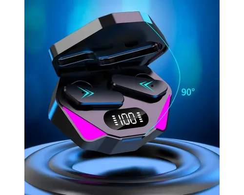 Ігрові геймерські бездротові навушники Bluetooth TWS X15 стереогарнітура з мікрофоном зарядним кейсом
