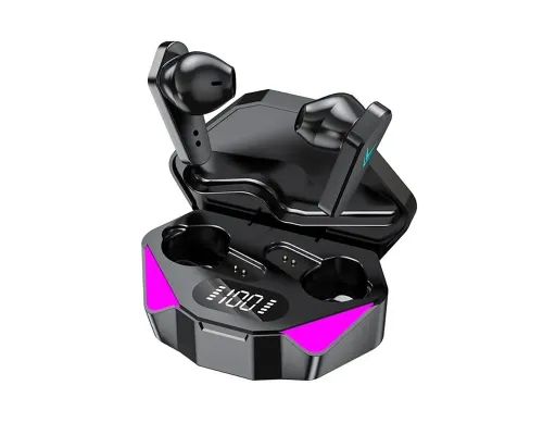 Ігрові геймерські бездротові навушники Bluetooth TWS X15 стереогарнітура з мікрофоном зарядним кейсом