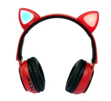Навушники бездротові накладні "Wireless earphone ST77M" Червоні, дитячі бездротові навушники з вушками