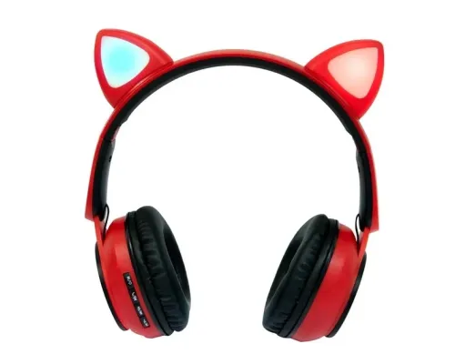 Навушники бездротові накладні "Wireless earphone ST77M" Червоні, дитячі бездротові навушники з вушками