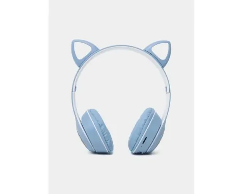Навушники з котячими вушками бездротові та RGB-підсвіткою FM радіо, micro SD Cat MZ-023 Сині Навушники з котячими вушками бездротові та RGB-підсвіткою FM радіо, micro SD Cat MZ-023 Сині