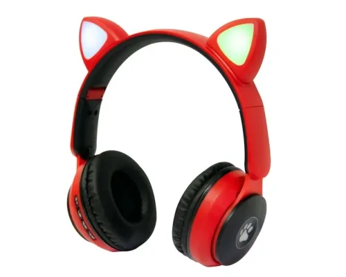Навушники бездротові накладні "Wireless earphone ST77M" Червоні, дитячі бездротові навушники з вушками