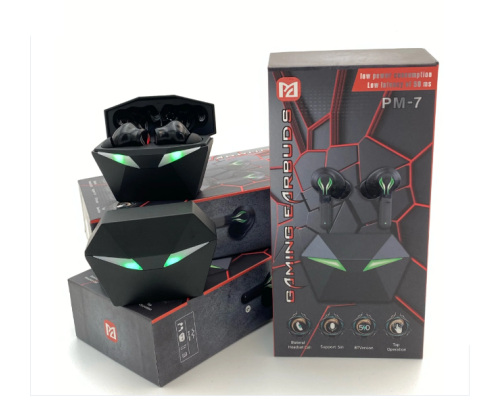 Бездротові ігрові вакуумні сенсорні навушники Bluetooth TWS PM-7 PRO STEREO з RGB-підсвіткою Бездротові ігрові вакуумні сенсорні навушники Bluetooth TWS PM-7 PRO STEREO з RGB-підсвіткою
