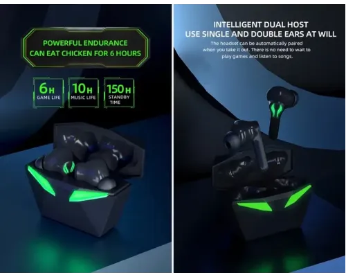 Бездротові ігрові вакуумні сенсорні навушники Bluetooth TWS PM-7 PRO STEREO з RGB-підсвіткою Бездротові ігрові вакуумні сенсорні навушники Bluetooth TWS PM-7 PRO STEREO з RGB-підсвіткою