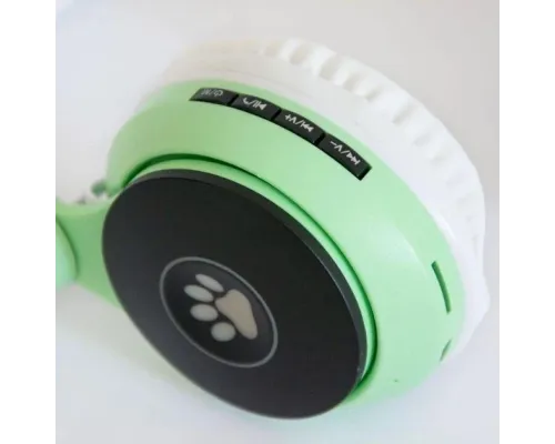 Бездротові навушники "Кошячі вушка" CatEar ST77M з підсвіткою RGB Bluetooth MP3 плеєр Green