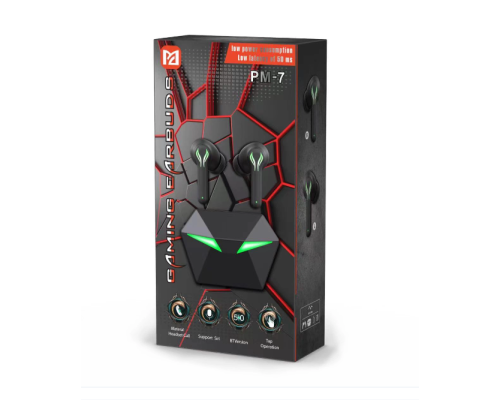 Бездротові ігрові вакуумні сенсорні навушники Bluetooth TWS PM-7 PRO STEREO з RGB-підсвіткою Бездротові ігрові вакуумні сенсорні навушники Bluetooth TWS PM-7 PRO STEREO з RGB-підсвіткою
