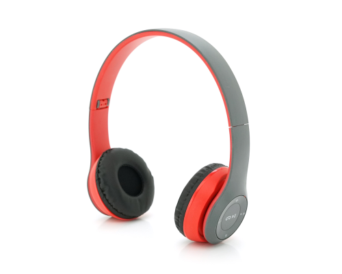 Бездротові навушники Bluetooth P47 Led, Red/Silver