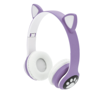 Бездротові навушники Bluetooth Cat Ear YR-28 Led, Purple