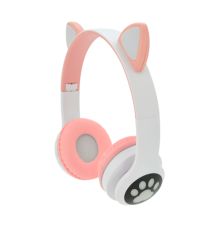 Бездротові навушники Bluetooth Cat Ear YR-28 Led, Pink