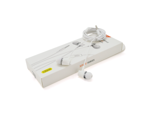 Навушники провідні iKAKU KSC-205 XINYU з мікрофоном, White, Bох