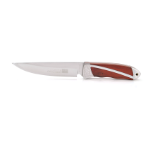 Ніж для кемпінгу SC-8118, Steel + brown wood, Чохол