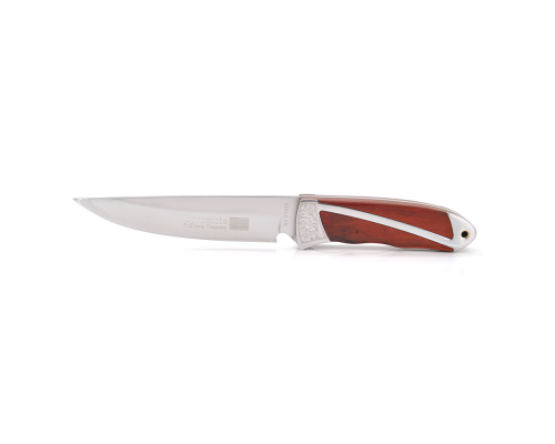 Ніж для кемпінгу SC-8118, Steel + brown wood, Чохол