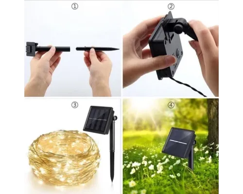 LED-гірлянда новорічна з лоничкою панеллю 100 LED 11 м колір Тепло-білий SF-13 LED-гірлянда новорічна з лоничкою панеллю 100 LED 11 м колір Тепло-білий SF-13