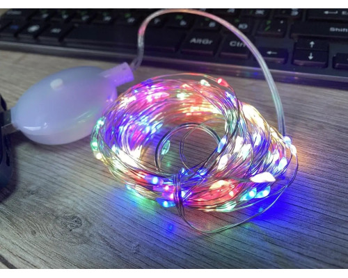 Гірлянда дріт музичний прозорий дріт USB RGB різнобарвний SF-4