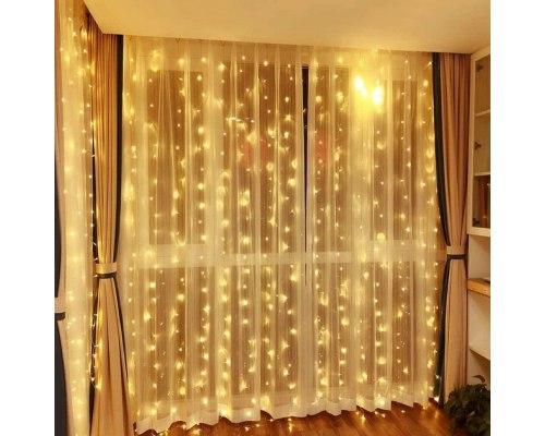 Гірлянда-штора світлодіодна 160 LED 2х2 м від USB Теплий Гірлянда-штора світлодіодна 160 LED 2х2 м від USB Теплий