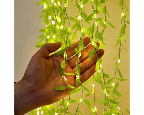 Гірлянда 200 Led зелена верба теплий білий SF-56 Гірлянда 200 Led зелена верба теплий білий SF-56
