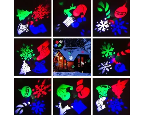Вуличний лазерний проєктор із малюнками Festival Projection Lamp 12 pictures star shower Вуличний лазерний проєктор із малюнками Festival Projection Lamp 12 pictures star shower