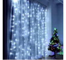 Гирлянда штора светодиодная комнатная 200 LED 3х2 м USB БЕЛЫЙ