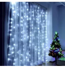 Гірлянда штора світлодіодна кімнатна 200 LED 3х2 м USB БІЛИЙ