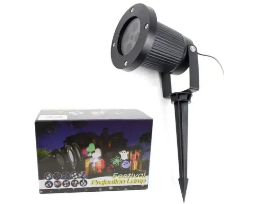 Вуличний лазерний проєктор із малюнками Festival Projection Lamp 12 pictures star shower Вуличний лазерний проєктор із малюнками Festival Projection Lamp 12 pictures star shower