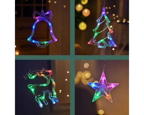 Гірлянда штора Мульти з формами дзвіночки 12 PCS light RGB