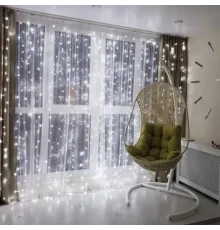 Гірлянда водоспад 320 LED (RD7154) 3х2м із заглушкою (10х32) Білий (холодний