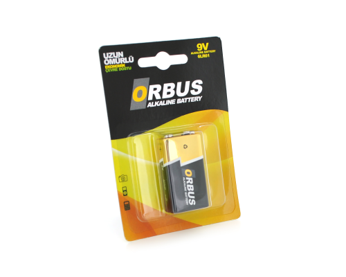 Батарейка лужна Orbus 9V/6LR61, крона, 1 штука у блістері ціна за блістер