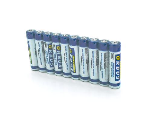 Батарейка сольова Orbus Zinc Carbon 1.5V AAA/LR03, 10 штуки shrink