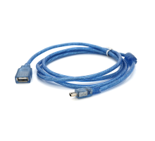 Кабель USB 2.0 AF / Mini-B OTG, 1.5m, прозорий синій