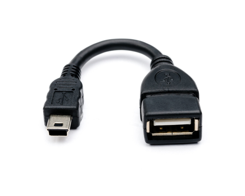 Кабель USB 2.0 AF/Mini-B OTG, 0,1m, чорний