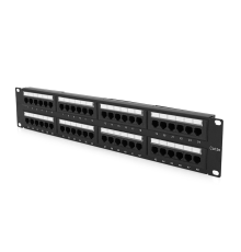 Патч-панель 48 порту UTP DUAL кат 5Е 19 "2U НЕ екранована чорна Q20