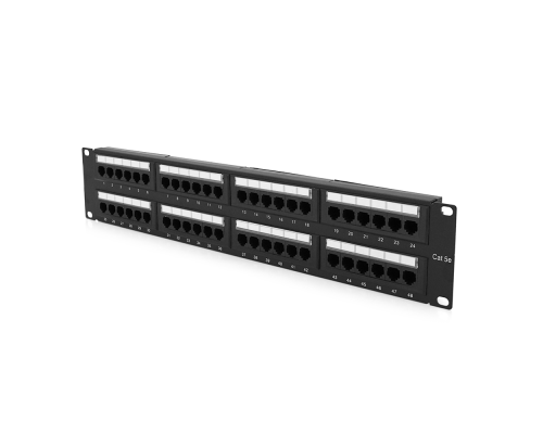 Патч-панель 48 порту UTP DUAL кат 5Е 19 "2U НЕ екранована чорна Q20
