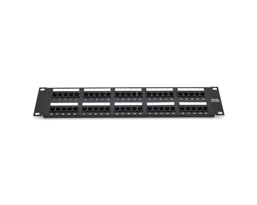 Патч-панель телефонна 50 портів UTP DUAL кат 3 19" не екранована, Black