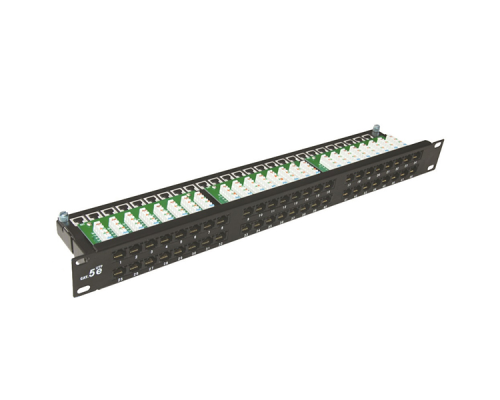 Патч-панель Merlion 48 портiв UTP DUAL кат 5Е 19 "1U НЕ екранована чорна Q10