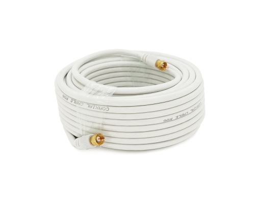 Патчкорд коаксіальний RG6 TV-50WH, gold connector RG59, 15m Патчкорд коаксіальний RG6 TV-50WH, gold connector RG59, 15m