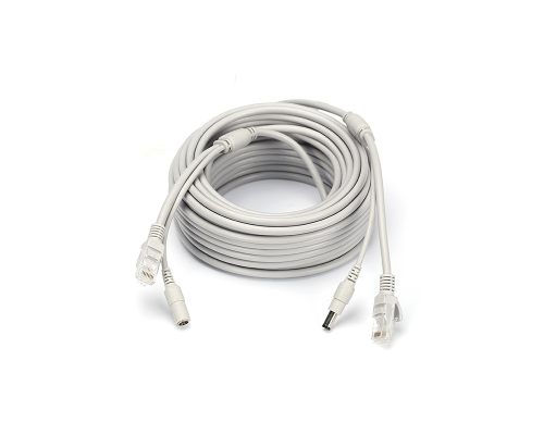 Патчкорд комбінований по кручений парі RJ-45 + DC 30m, сірий, Q Патчкорд комбінований по кручений парі RJ-45 + DC 30m, сірий, Q