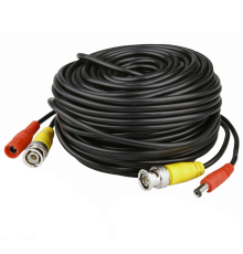 Патчкорд комбінований коаксіальний + живлення BNC + DC 25m, чорний, Q45