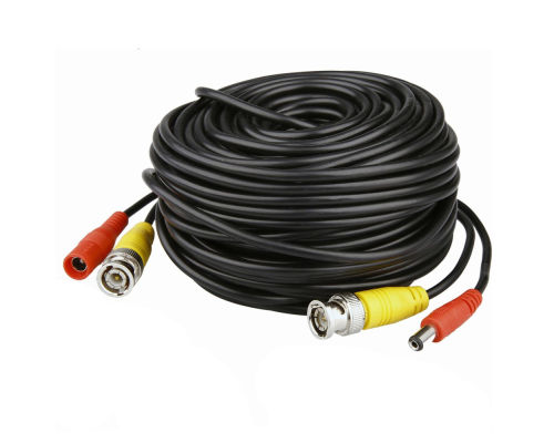 Патчкорд комбінований коаксіальний + живлення BNC + DC 25m, чорний, Q45