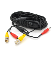Патчкорд комбінований коаксіальний + живлення BNC + DC 18,3m, чорний, Q100