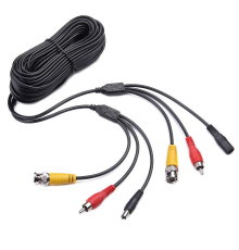 Патчкорд комбінований коаксіальний + живлення + звук BNC + DC + AV 20m, чорний, Q50