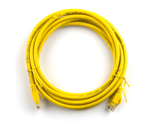 Патч-корд литий RITAR, UTP, RJ45, Cat.5e, 2m, жовтий, Cu (мідь) Q300