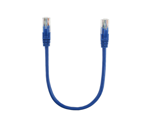 Патч-корд литий RITAR, UTP, RJ45, Cat.5e, 0,3m, синій, Cu (мідь)