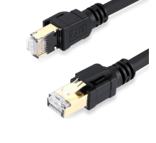 Патч-корд литий VEGGIEG, CCA, SSTP, RJ45, Cat.8, 0,5m, чорний