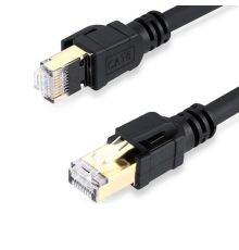 Патч-корд литий VEGGIEG, CCA, SSTP, RJ45, Cat.8, 0,5m, чорний