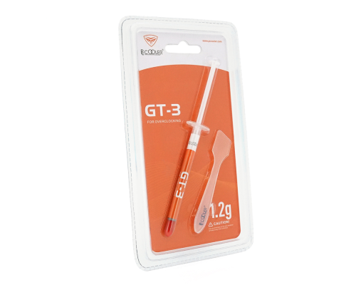 Паста термопровідна PCcooler GT3 1.2g, шприц, Grey, >9.8,0W/m-K, <0.006°C-in²/W, -50°≈180°, В'язкість -85K cPs, Box