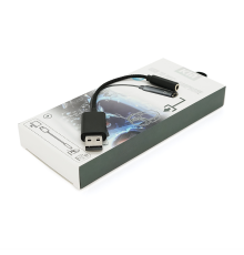 Перехідник для навушників KIN KY-210 USB2.0(M)-Jack3.5(F), Black, Box