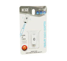 Перехідник KIN KY-196 Lighting(M) => Jack 3.5mm(F)+Bluetooth, White, Box