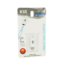 Перехідник KIN KY-196 Lighting(M) => Jack 3.5mm(F)+Bluetooth, White, Box