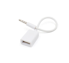 Перехідник USB2.0(F)=> Jack 3.5(M) Stereo, 0,3м, White, OEM