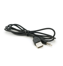 Перехідник USB2.0(M)=> Jack 3.5(M) Stereo, 0,5м, Black, OEM